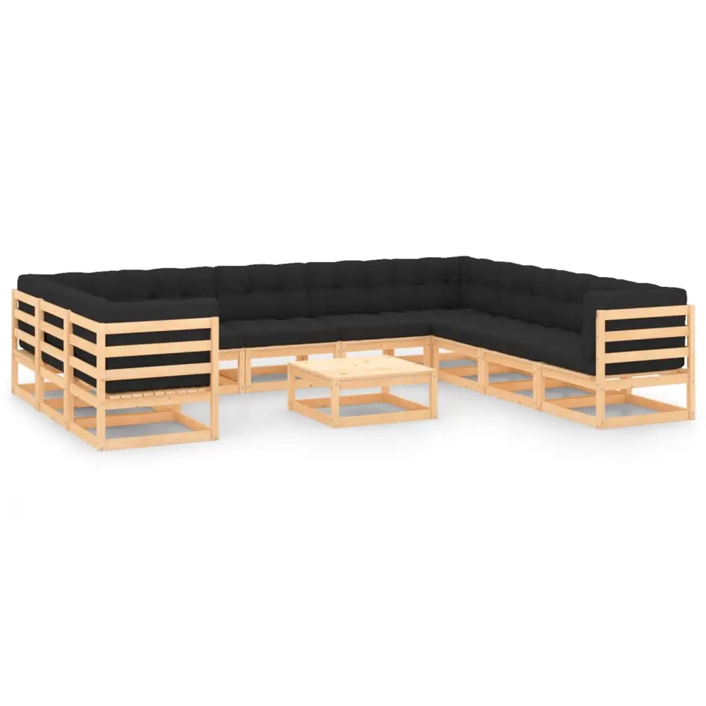 11 Piece Garden Lounge Set with Anthracite Cushions Pinewood 3083874 - Furniture