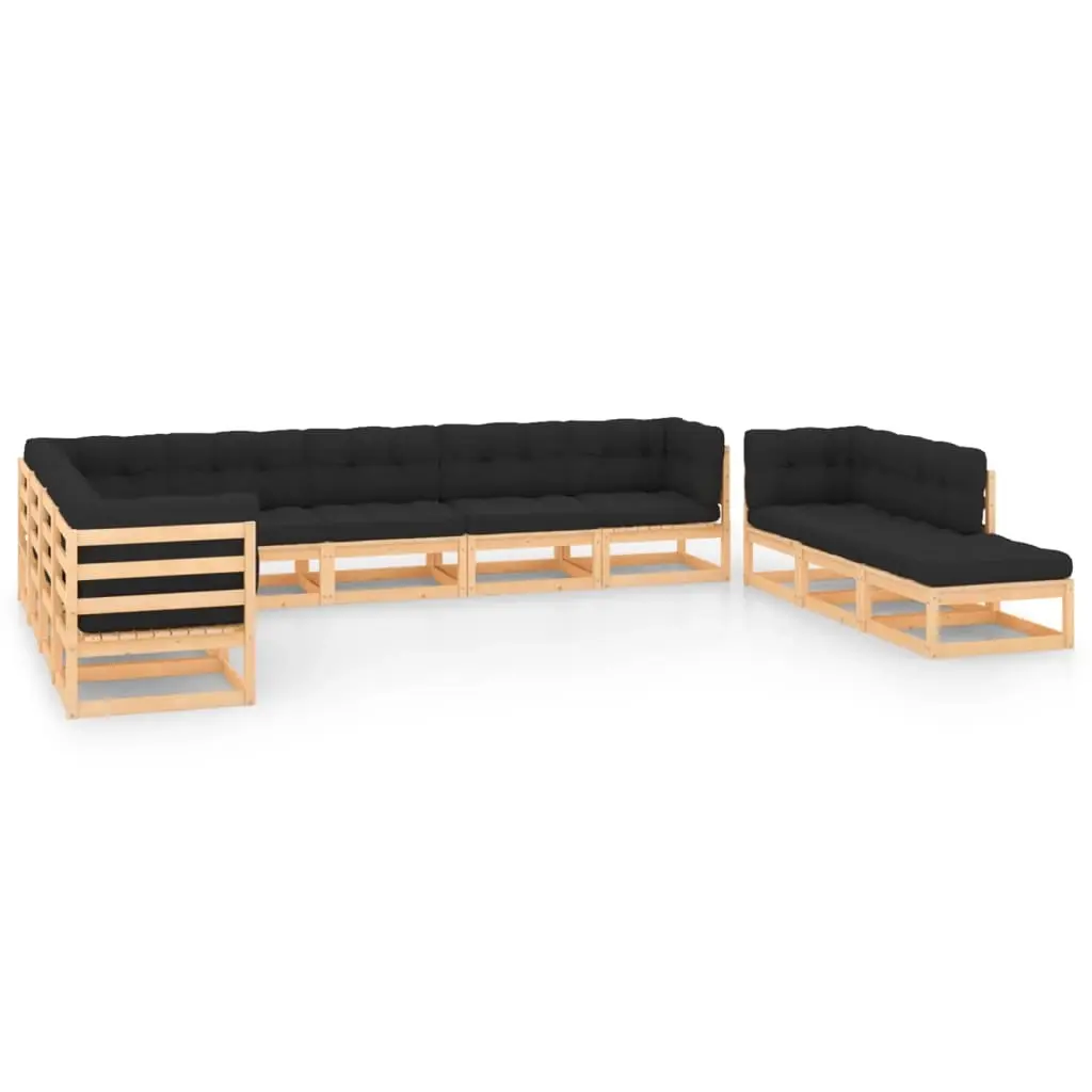 11 Piece Garden Lounge Set with Anthracite Cushions Pinewood 3083880 - Furniture