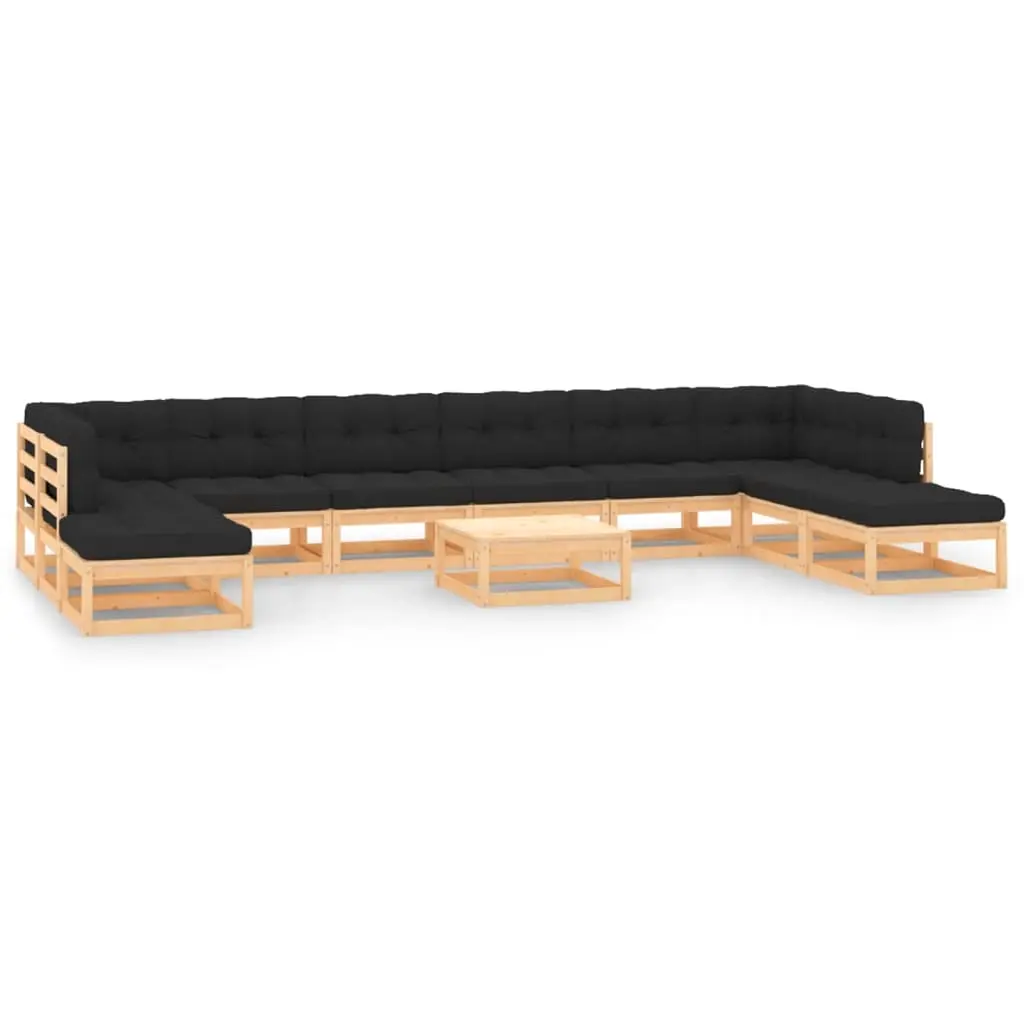 11 Piece Garden Lounge Set with Anthracite Cushions Pinewood 3083890 - Furniture