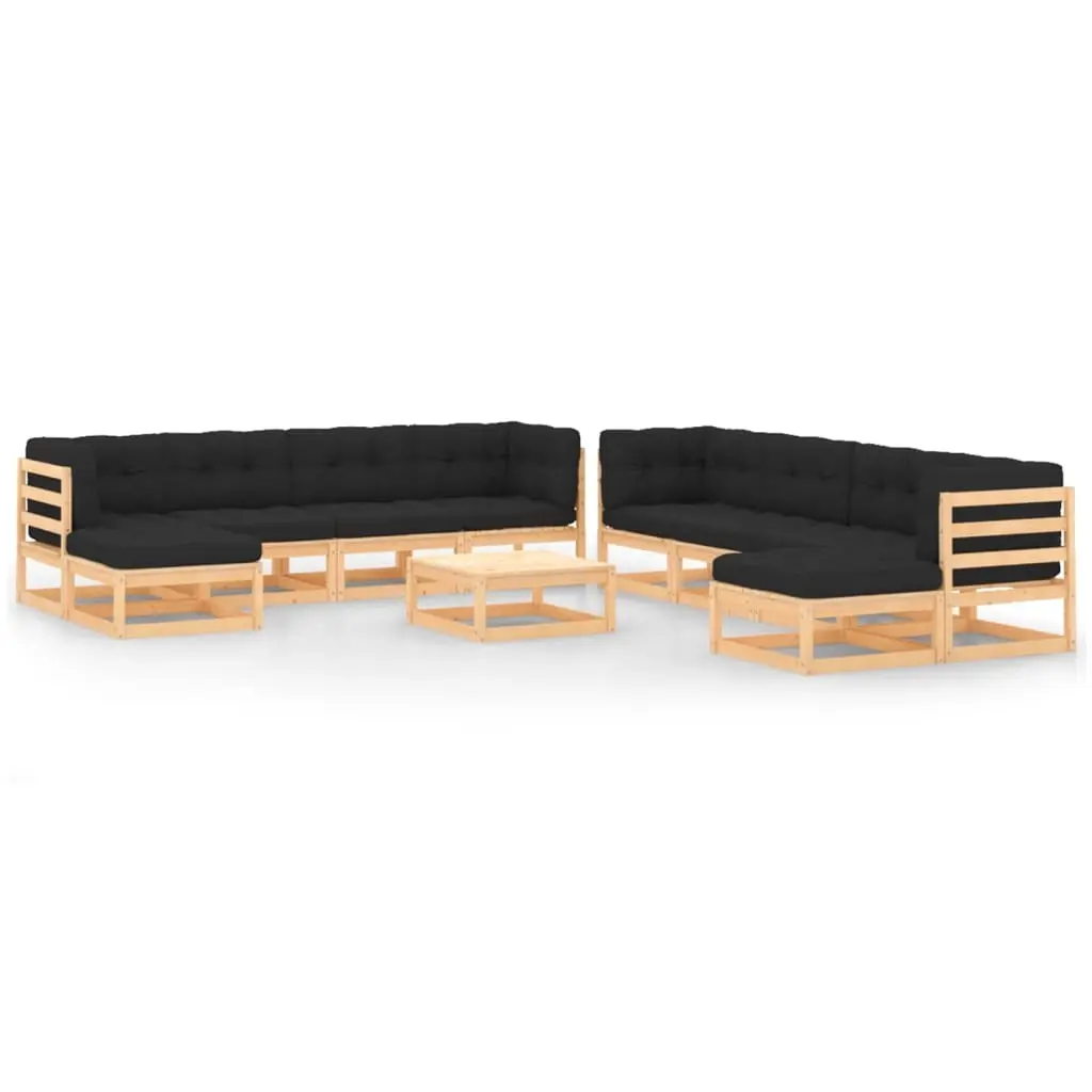 11 Piece Garden Lounge Set with Anthracite Cushions Pinewood 3083894 - Furniture