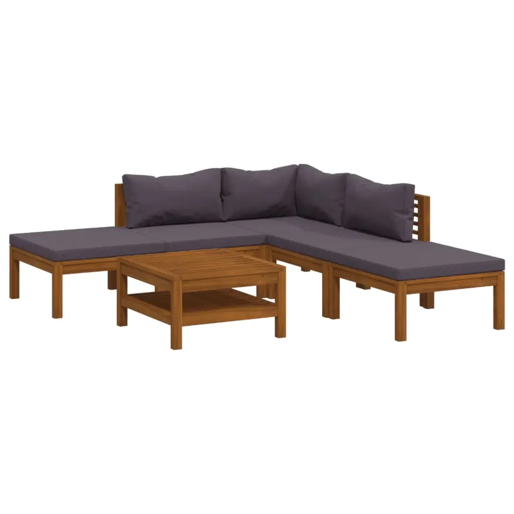 6 Piece Garden Lounge Set with Cushion Solid Acacia Wood 3086892 - Furniture