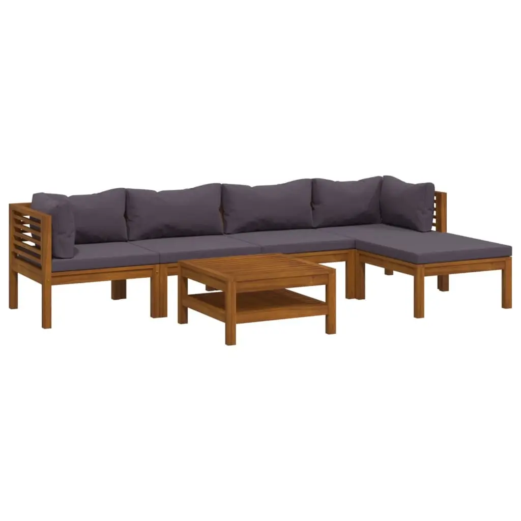 6 Piece Garden Lounge Set with Cushion Solid Acacia Wood 3086897 - Furniture