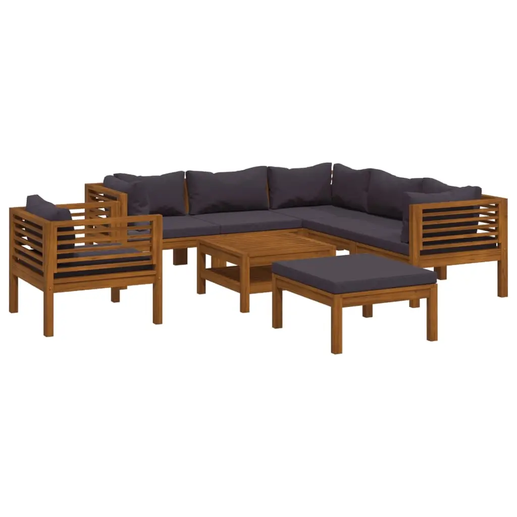 8 Piece Garden Lounge Set with Cushion Solid Acacia Wood 3086907 - Furniture