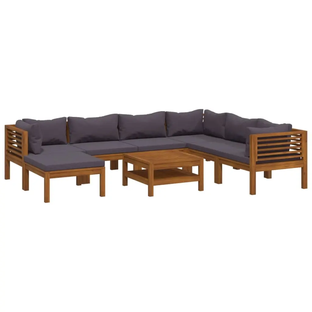 8 Piece Garden Lounge Set with Cushion Solid Acacia Wood 3086908 - Furniture