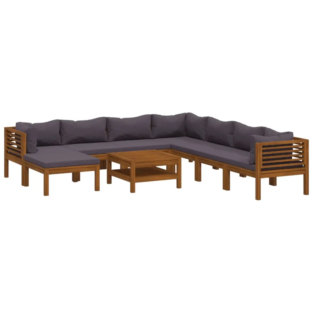 9 Piece Garden Lounge Set with Cushion Solid Acacia Wood 3086913 - Furniture
