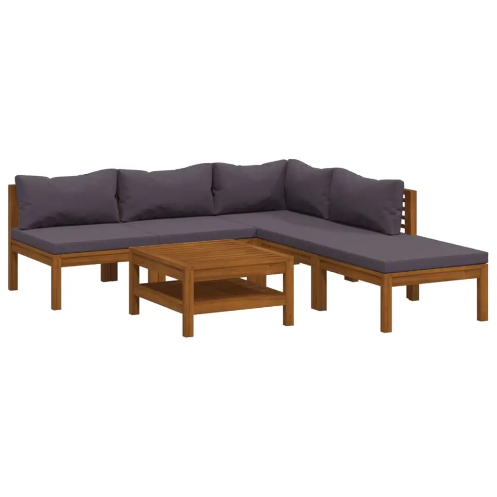 6 Piece Garden Lounge Set with Cushion Solid Acacia Wood 3086916 - Furniture