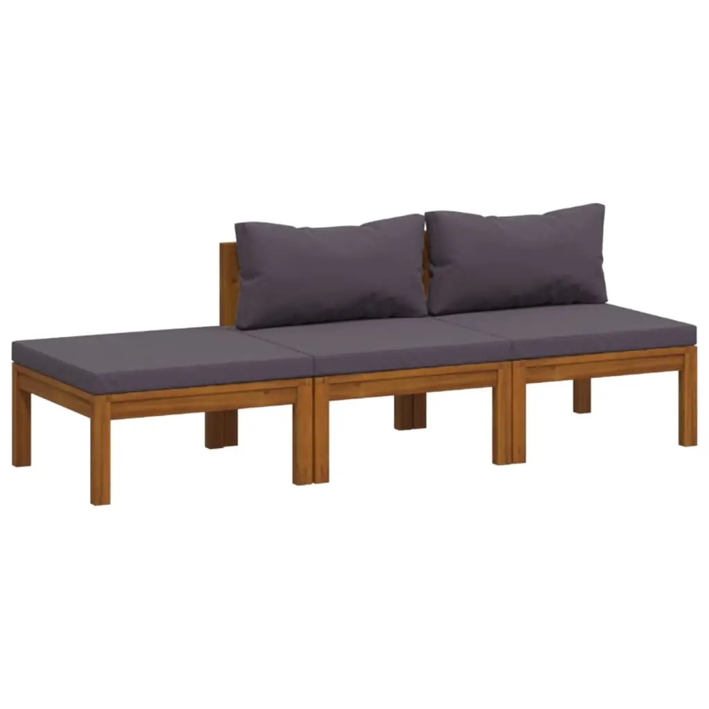 3 Piece Garden Lounge Set with Cushion Solid Acacia Wood 3086920 - Furniture