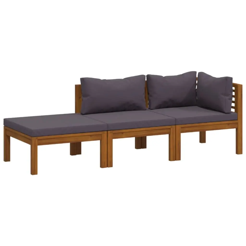 3 Piece Garden Lounge Set with Cushion Solid Acacia Wood 3086921 - Furniture