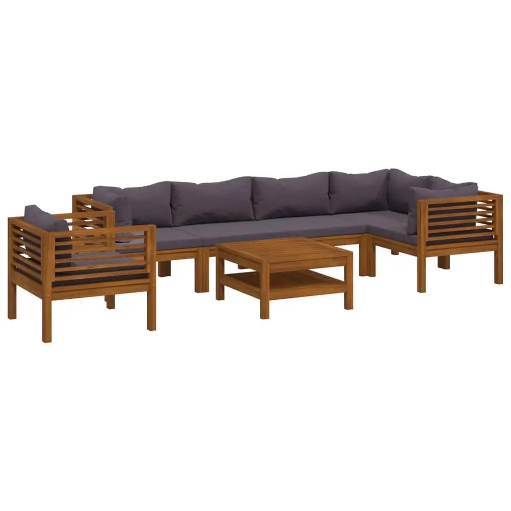 7 Piece Garden Lounge Set with Cushion Solid Acacia Wood 3086922 - Furniture