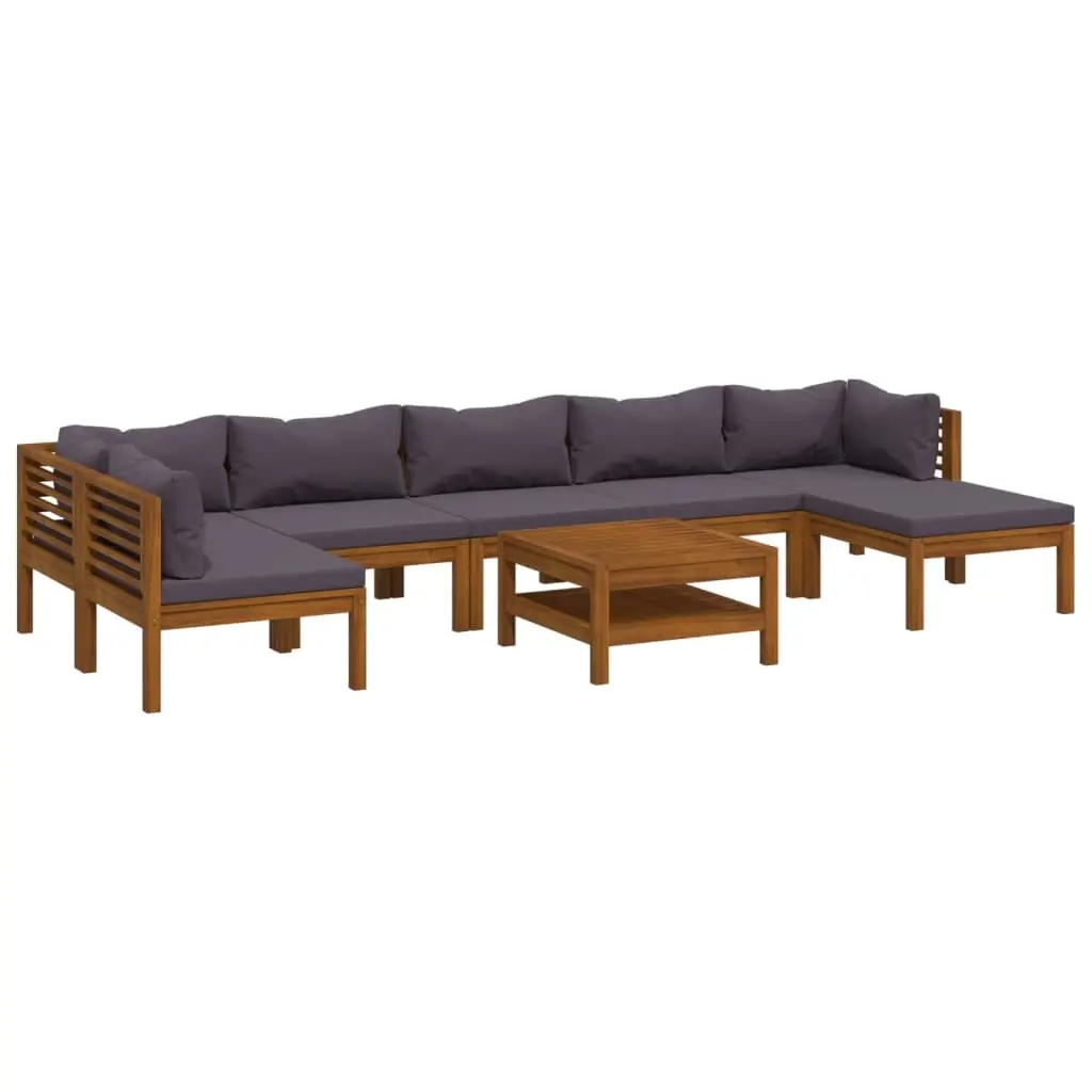 8 Piece Garden Lounge Set with Cushion Solid Acacia Wood 3086923 - Furniture