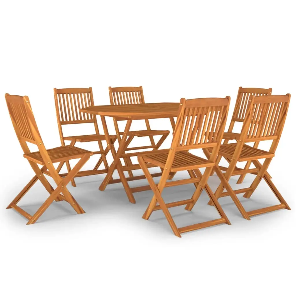 7 Piece Garden Dining Set Solid Wood Acacia 3086999 - Furniture
