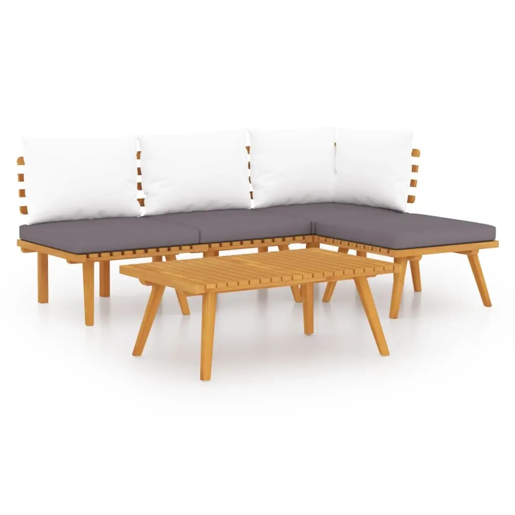 5 Piece Garden Lounge Set with Cushions Solid Wood Acacia 3087002 - Furniture