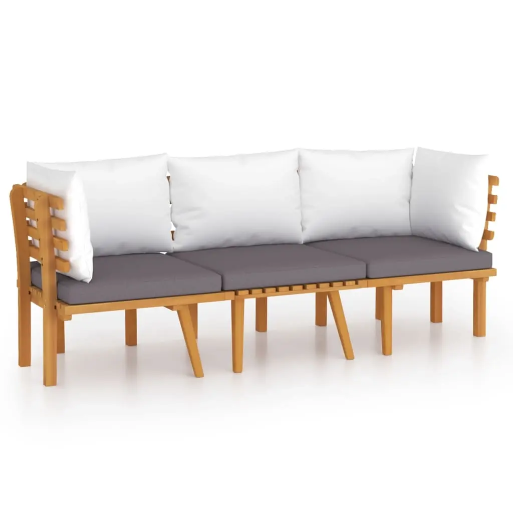3 Piece Garden Lounge Set with Cushions Solid Wood Acacia 3087007 - Furniture