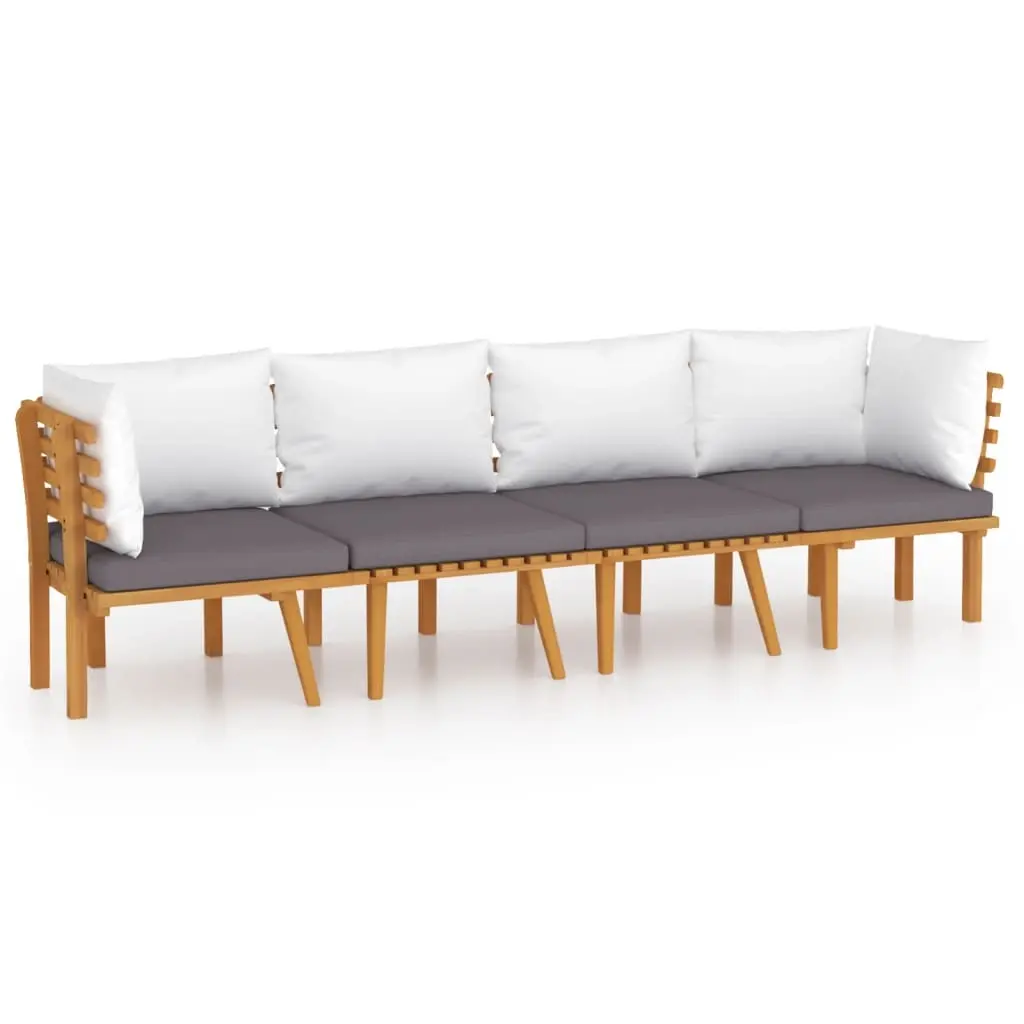 4 Piece Garden Lounge Set with Cushions Solid Acacia Wood 3087008 - Furniture