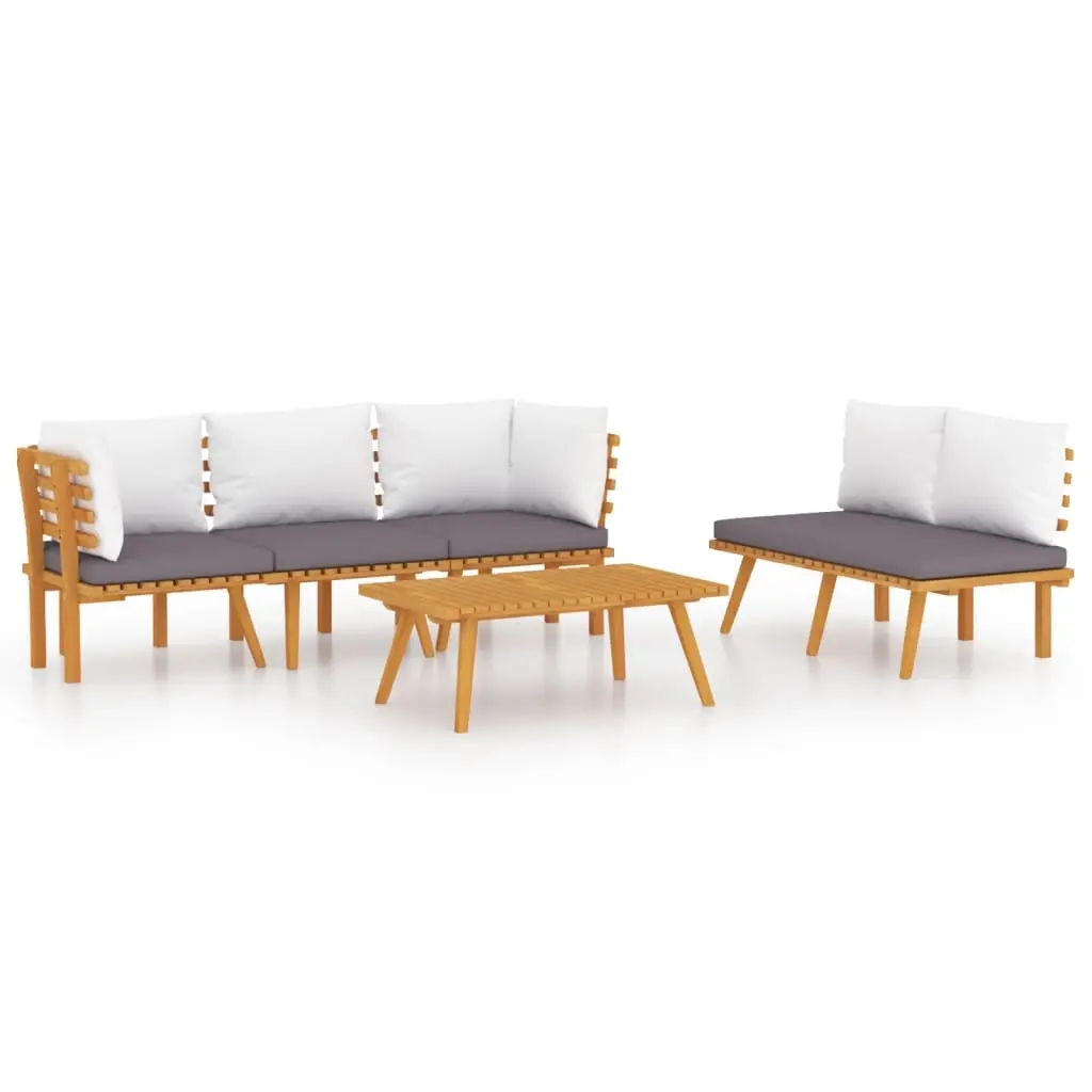 5 Piece Garden Lounge Set with Cushions Solid Wood Acacia 3087011 - Furniture