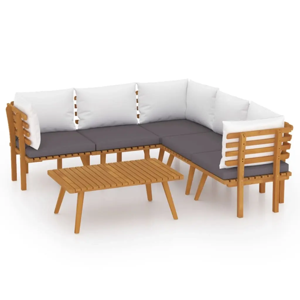 6 Piece Garden Lounge Set with Cushions Solid Wood Acacia 3087014 - Furniture