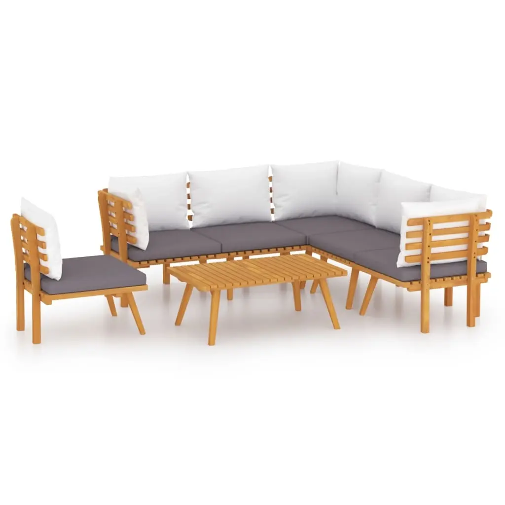 7 Piece Garden Lounge Set with Cushions Solid Wood Acacia 3087015 - Furniture