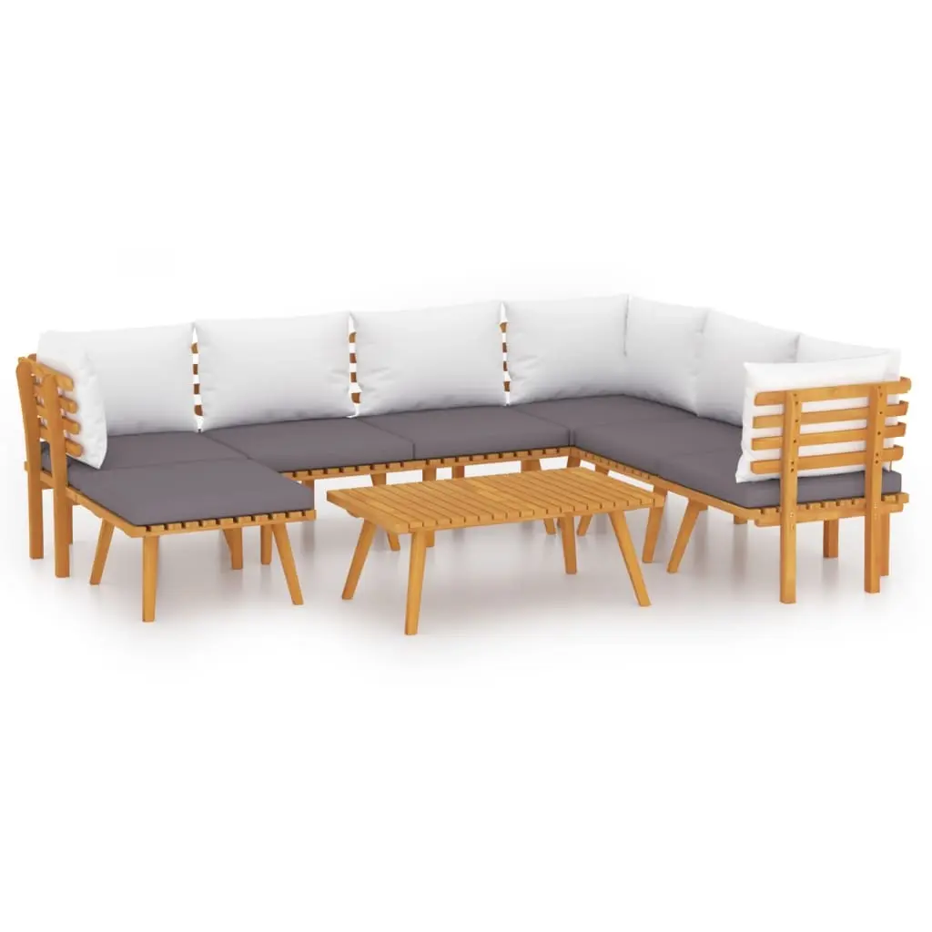 8 Piece Garden Lounge Set with Cushions Solid Wood Acacia 3087017 - Furniture