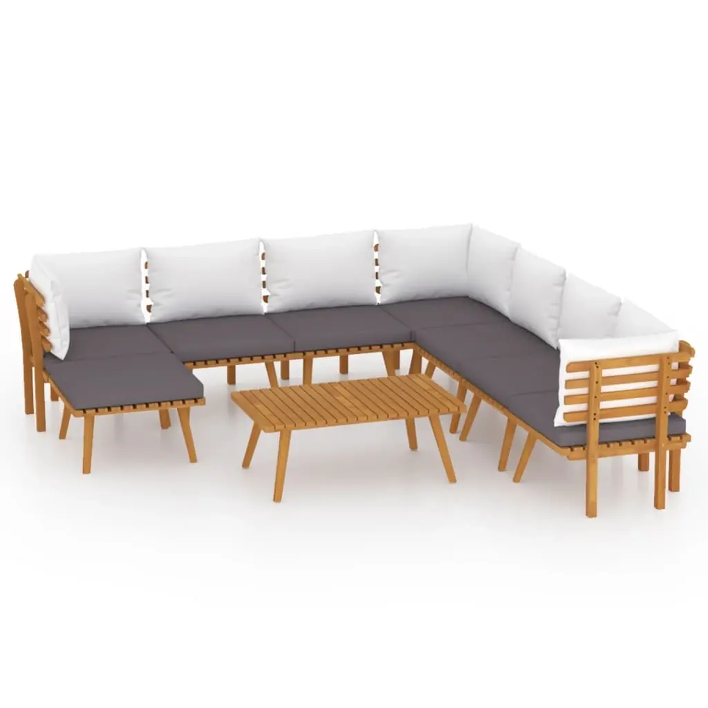 9 Piece Garden Lounge Set with Cushions Solid Wood Acacia 3087022 - Furniture