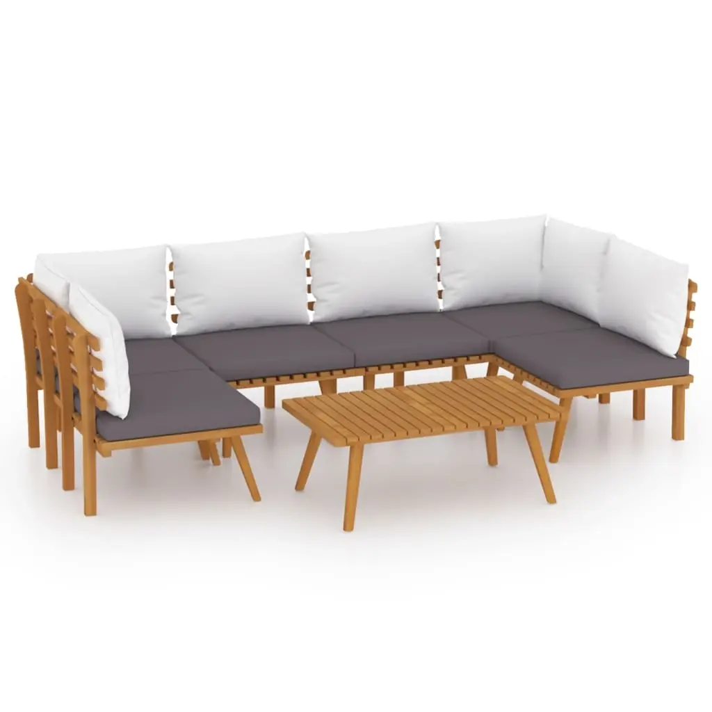 7 Piece Garden Lounge Set with Cushions Solid Wood Acacia 3087024 - Furniture