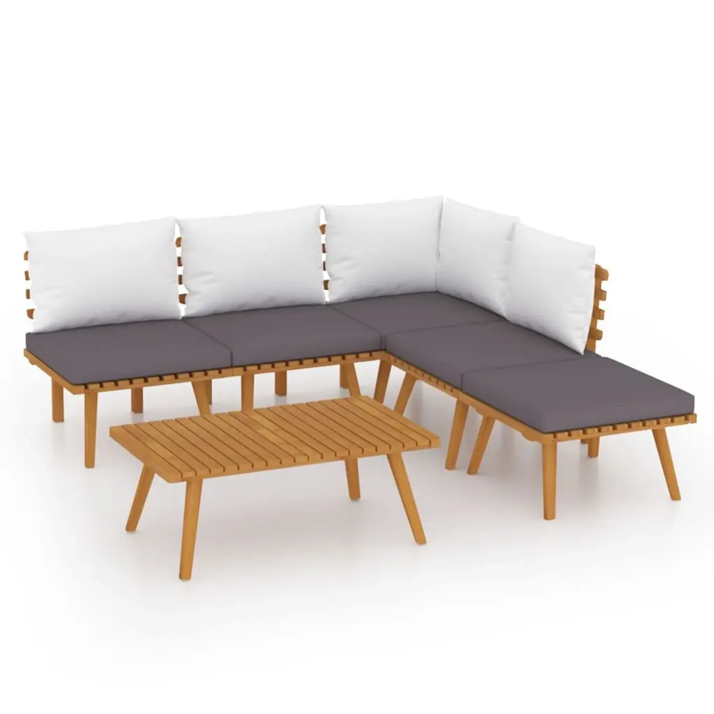 6 Piece Garden Lounge Set with Cushions Solid Wood Acacia 3087025 - Furniture