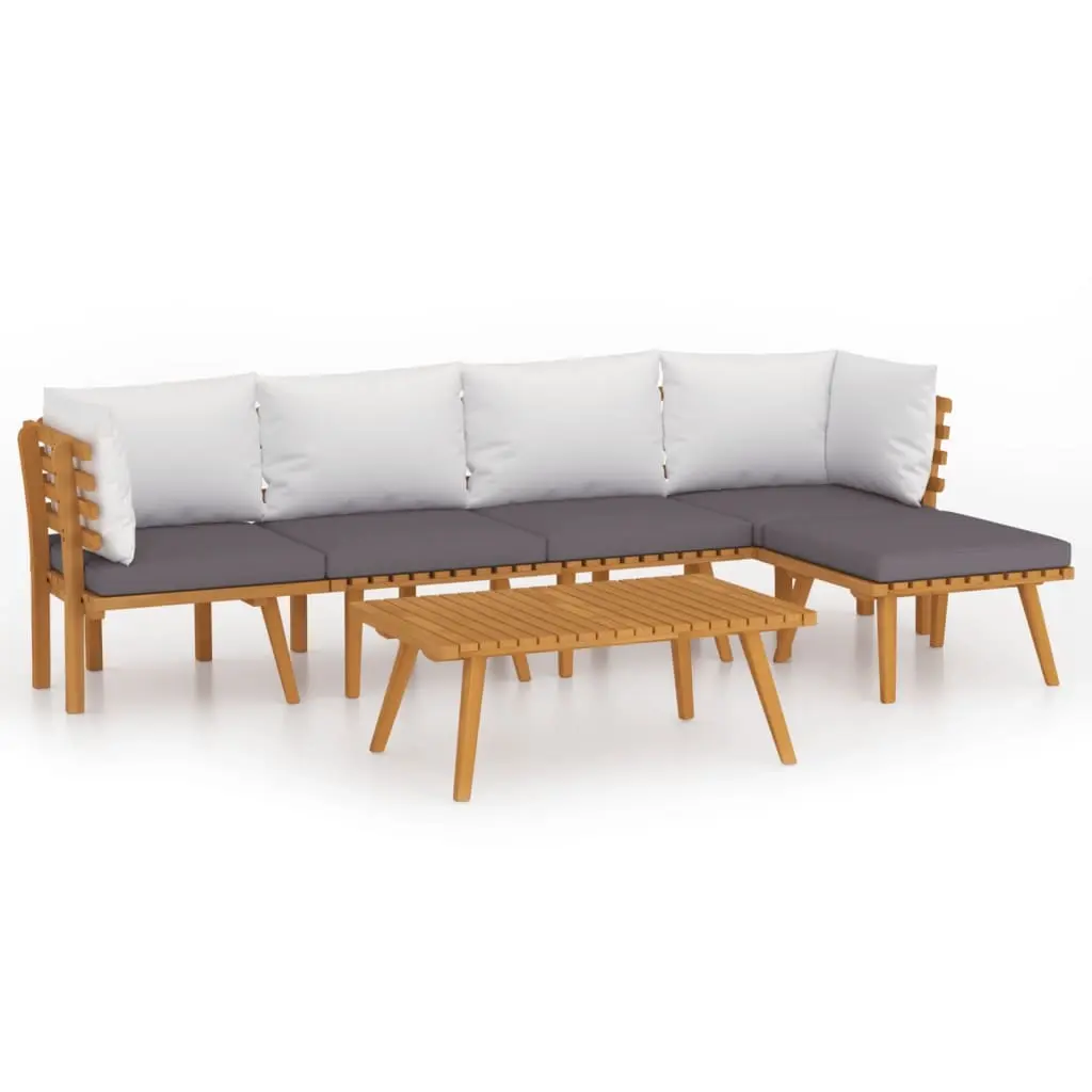6 Piece Garden Lounge Set with Cushions Solid Wood Acacia 3087026 - Furniture