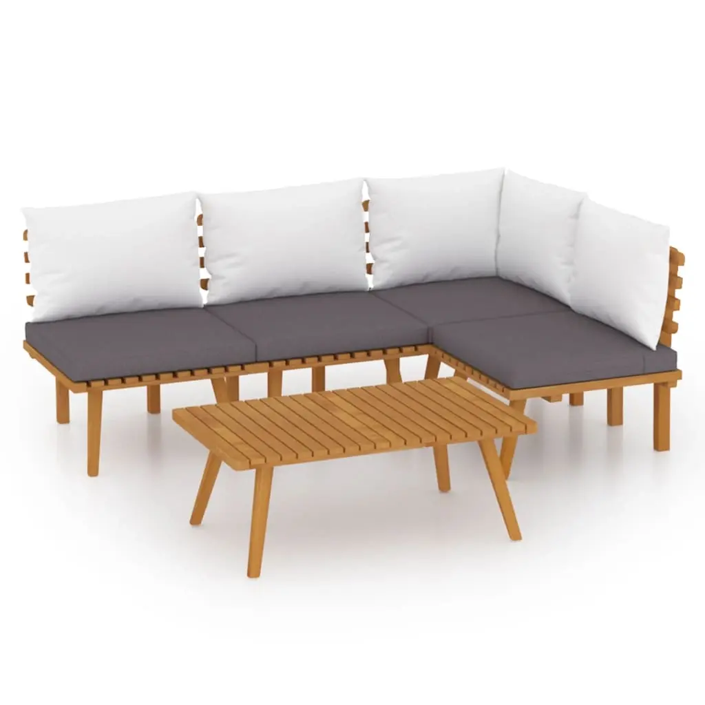 5 Piece Garden Lounge Set with Cushions Solid Wood Acacia 3087028 - Furniture