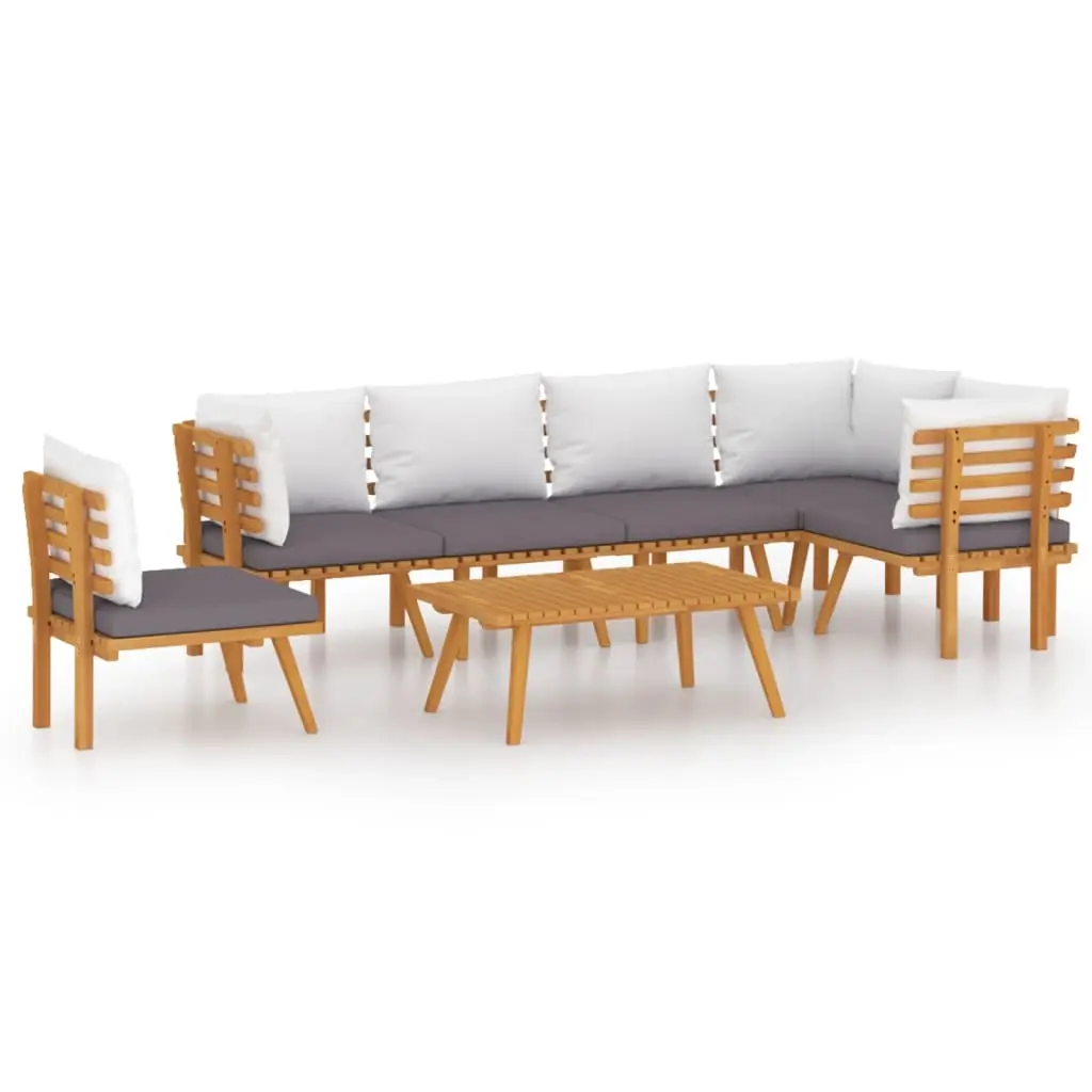 7 Piece Garden Lounge Set with Cushions Solid Wood Acacia 3087031 - Furniture