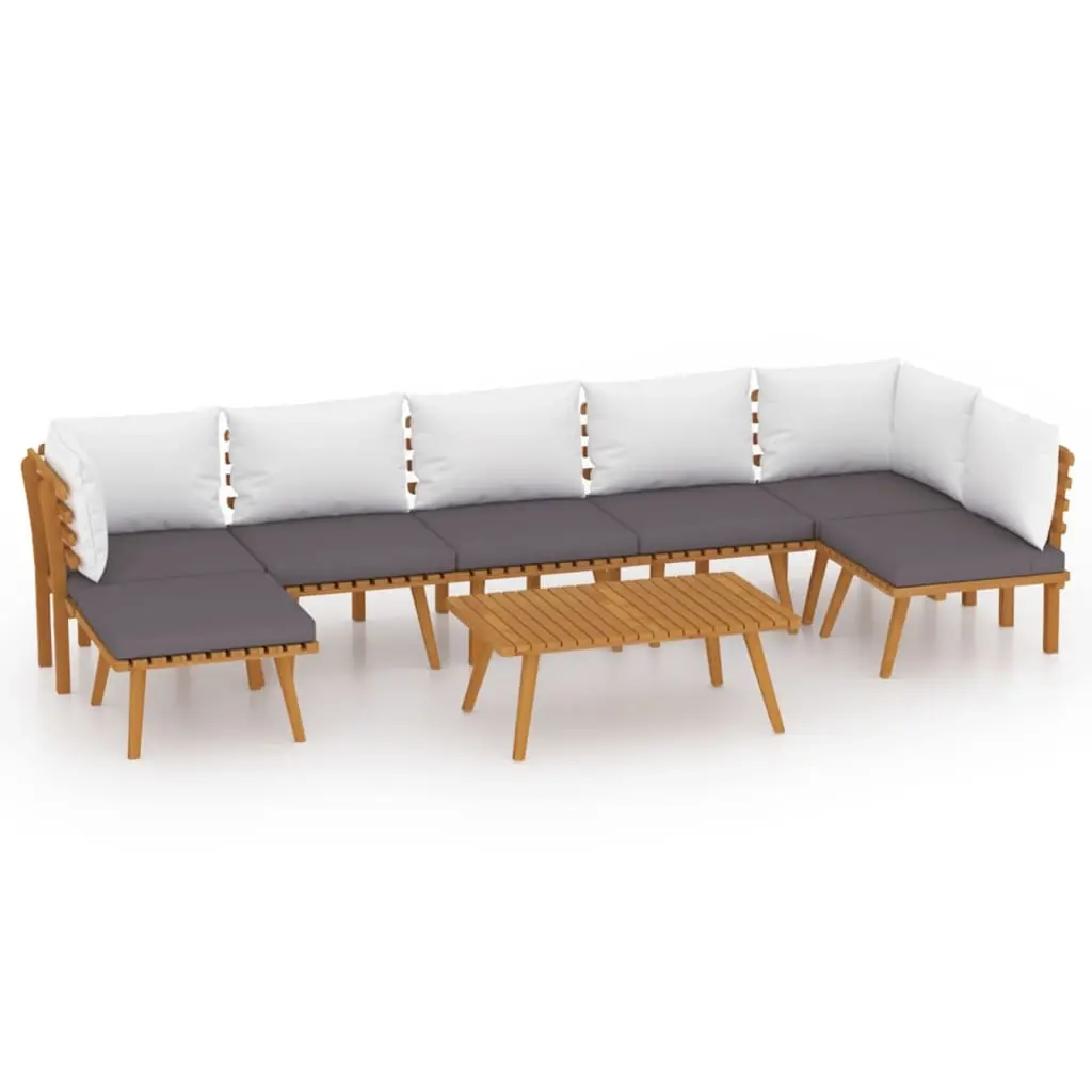 8 Piece Garden Lounge Set with Cushions Solid Wood Acacia 3087032 - Furniture
