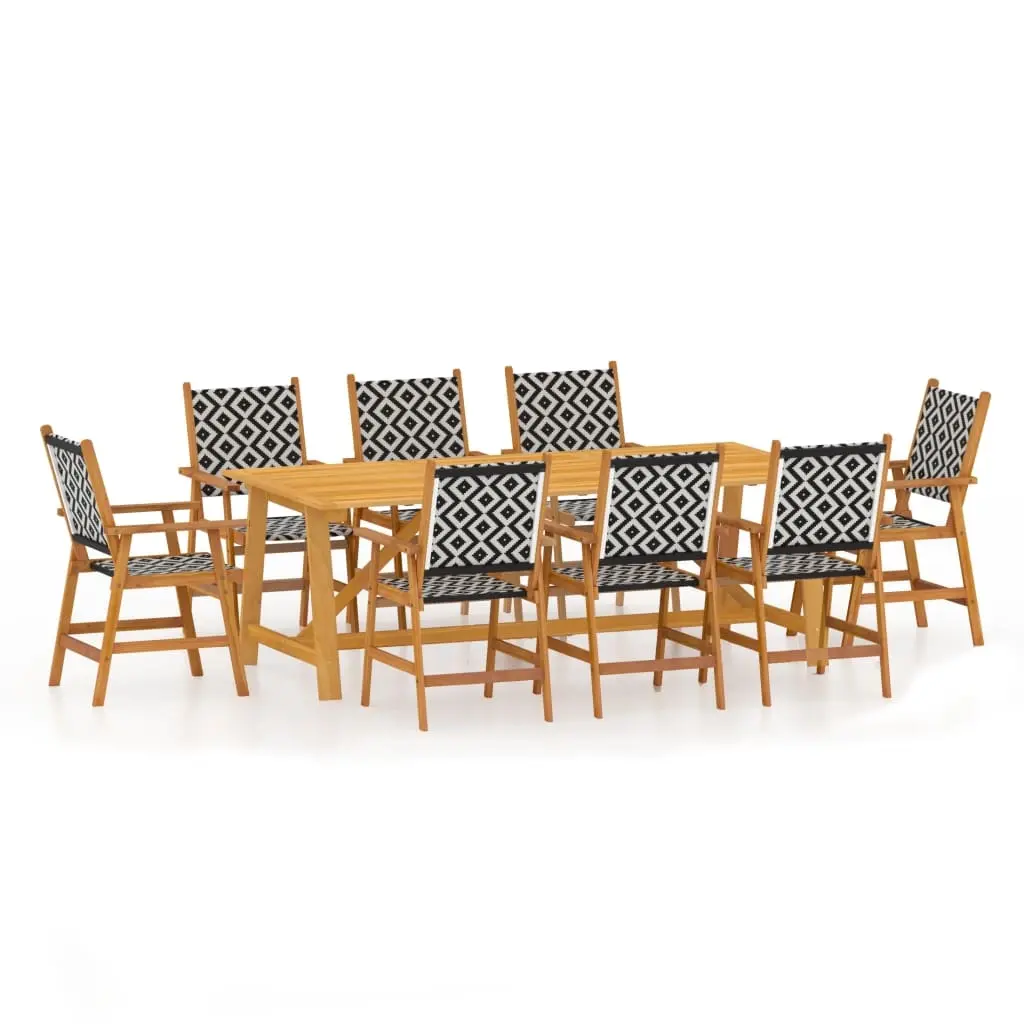9 Piece Garden Dining Set Solid Wood Acacia 3087127 - Furniture