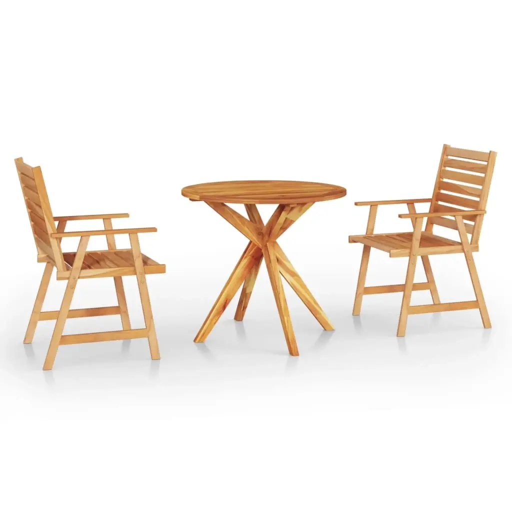 3 Piece Garden Dining Set Solid Wood Acacia 3087128 - Furniture