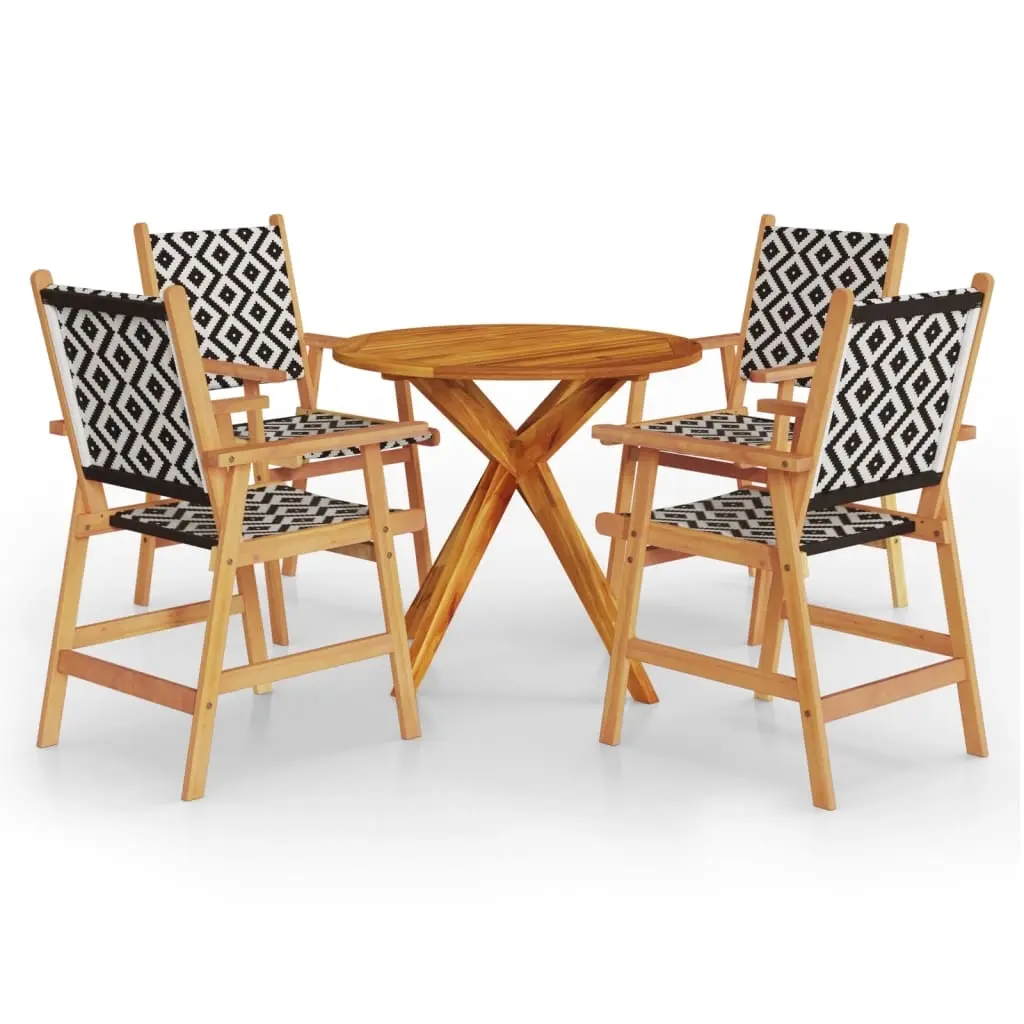 5 Piece Garden Dining Set Solid Wood Acacia 3087131 - Furniture