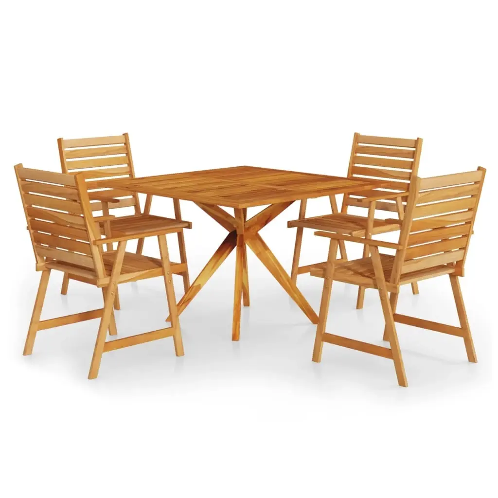 5 Piece Garden Dining Set Solid Wood Acacia 3087139 - Furniture