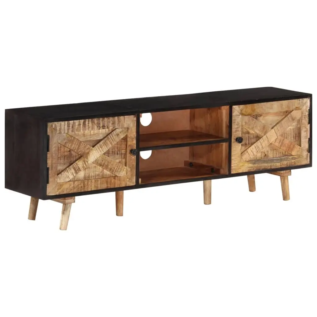 TV Cabinet 140x30x46 cm Rough Mango Wood and Solid Wood Acacia 338420 - Furniture