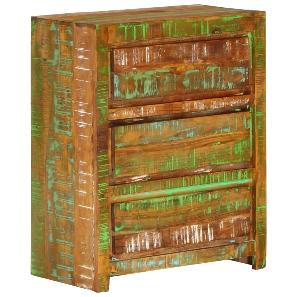 Drawer Cabinet Multicolour 60x33x75 cm Solid Wood Reclaimed 338437 - Furniture