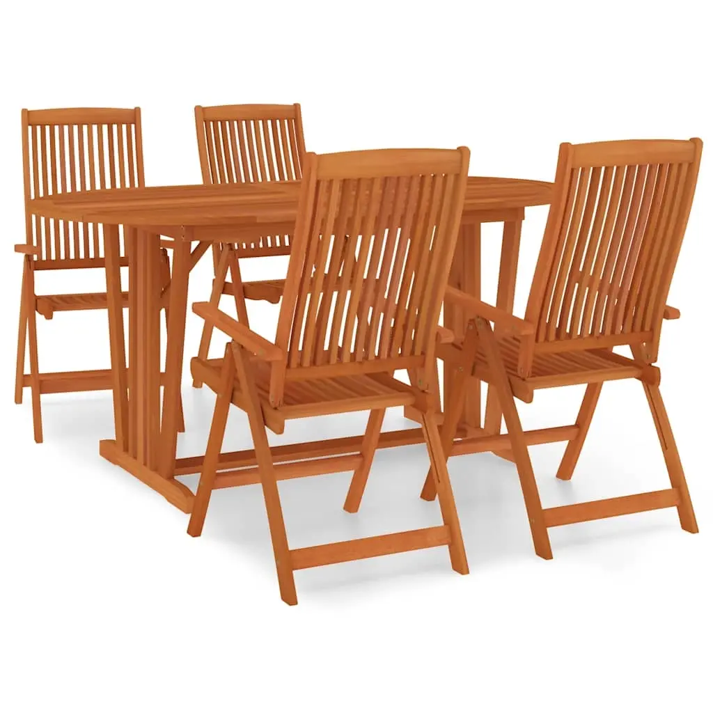 5 Piece Garden Dining Set Solid Wood Eucalyptus 3087338 - Furniture