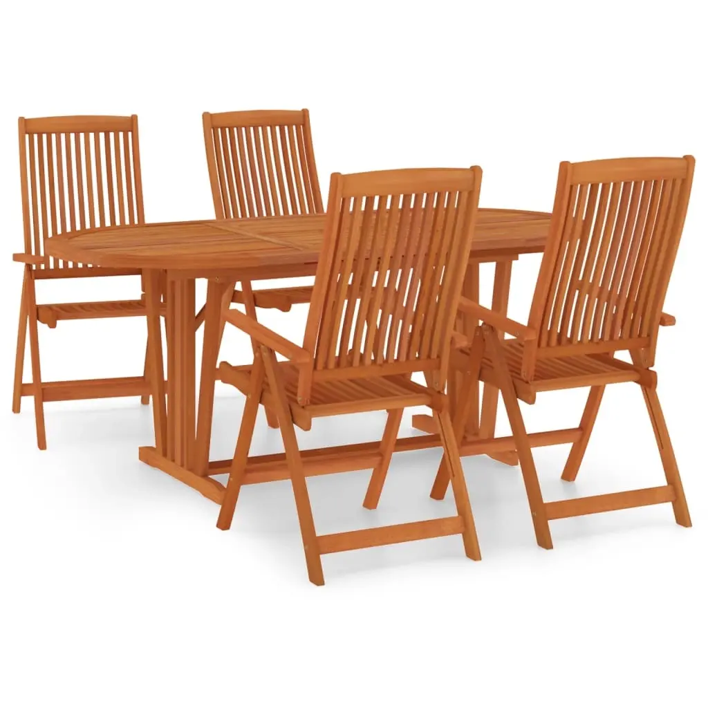 5 Piece Garden Dining Set Solid Wood Eucalyptus 3087341 - Furniture