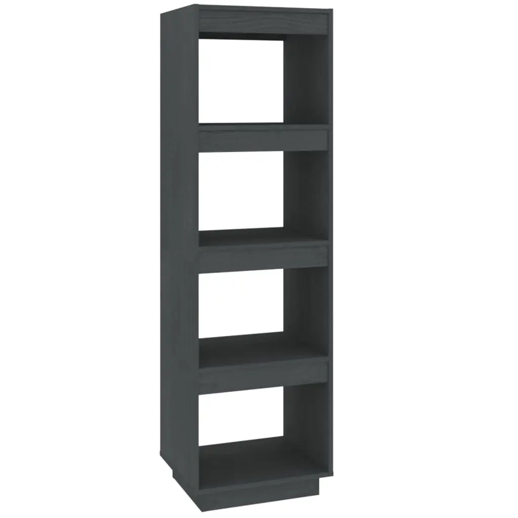 Book Cabinet/Room Divider Grey 40x35x135 cm Solid Pinewood 810851 - Furniture