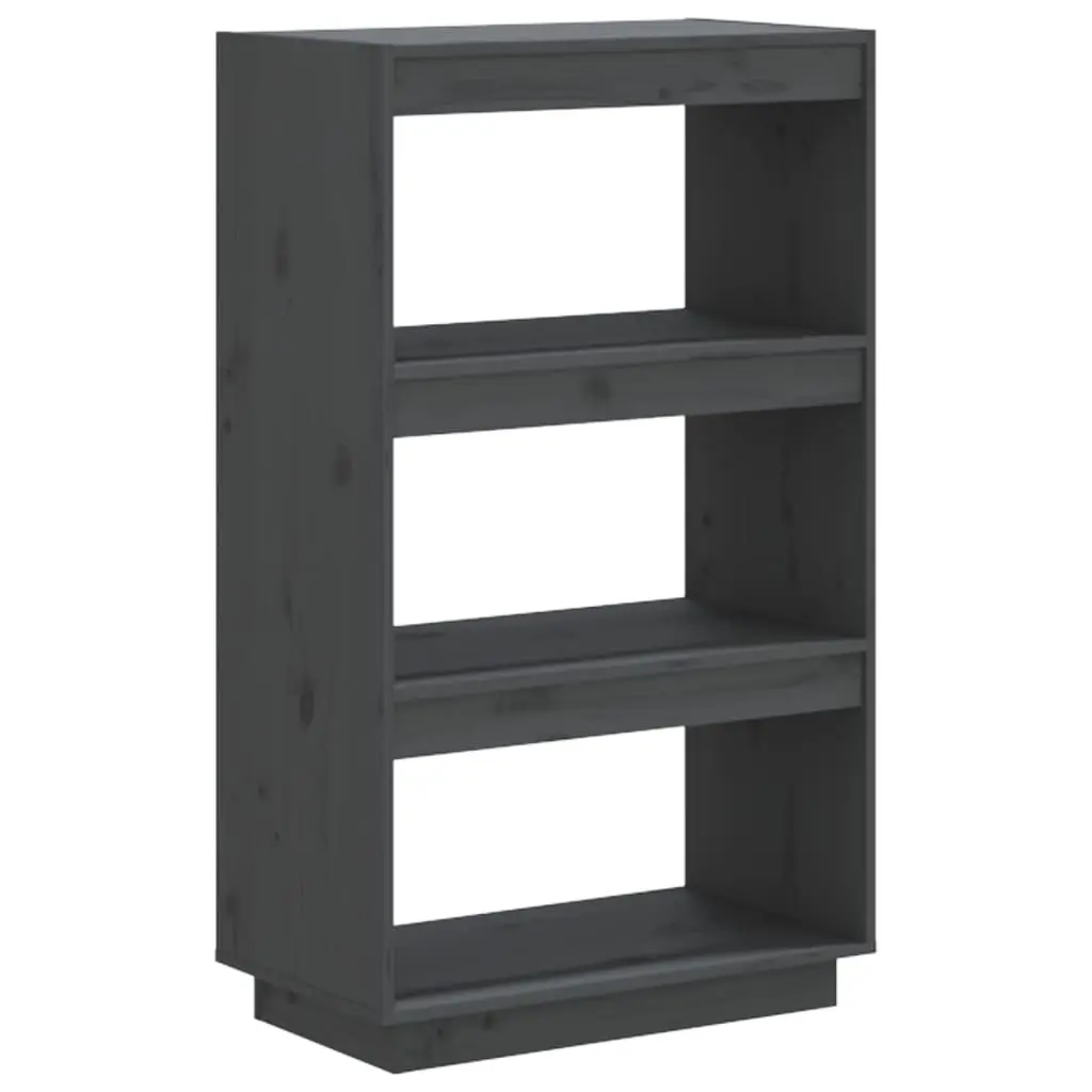 Book Cabinet/Room Divider Grey 60x35x103 cm Solid Wood Pine 810866 - Furniture