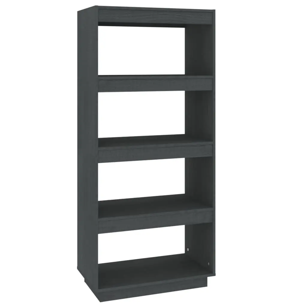 Book Cabinet/Room Divider Grey 60x35x135 cm Solid Pinewood 810871 - Furniture