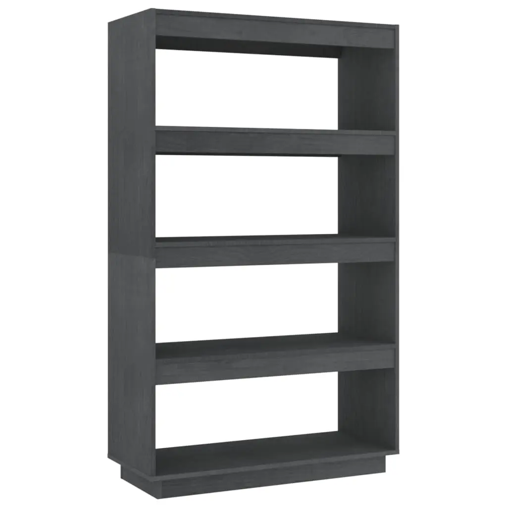 Book Cabinet/Room Divider Grey 80x35x135 cm Solid Pinewood 810891 - Furniture