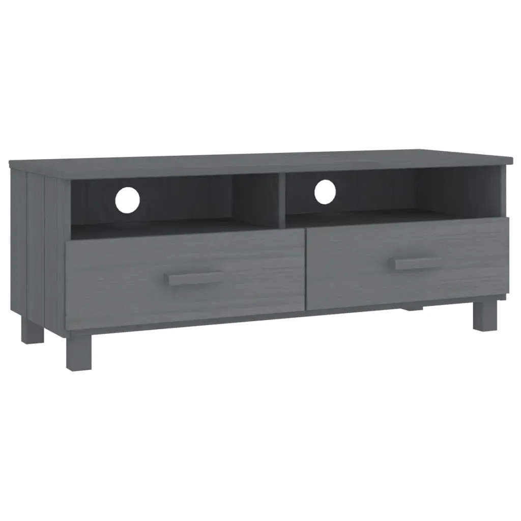 TV Cabinet "HAMAR" Dark Grey 106x40x40 cm Solid Wood Pine 340470 - Furniture