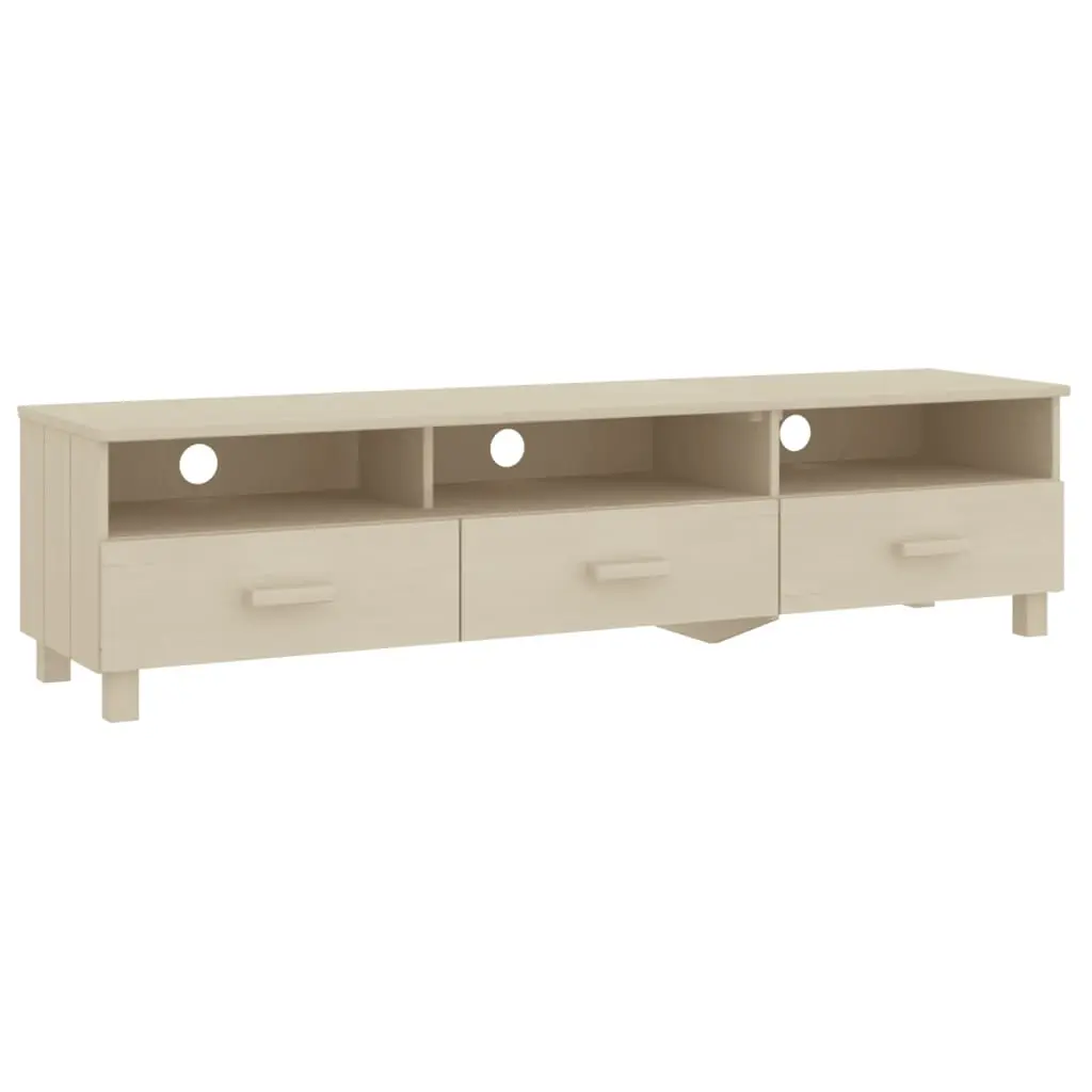 TV Cabinet "HAMAR" Honey Brown 158x40x40 cm Solid Wood Pine 340472 - Furniture