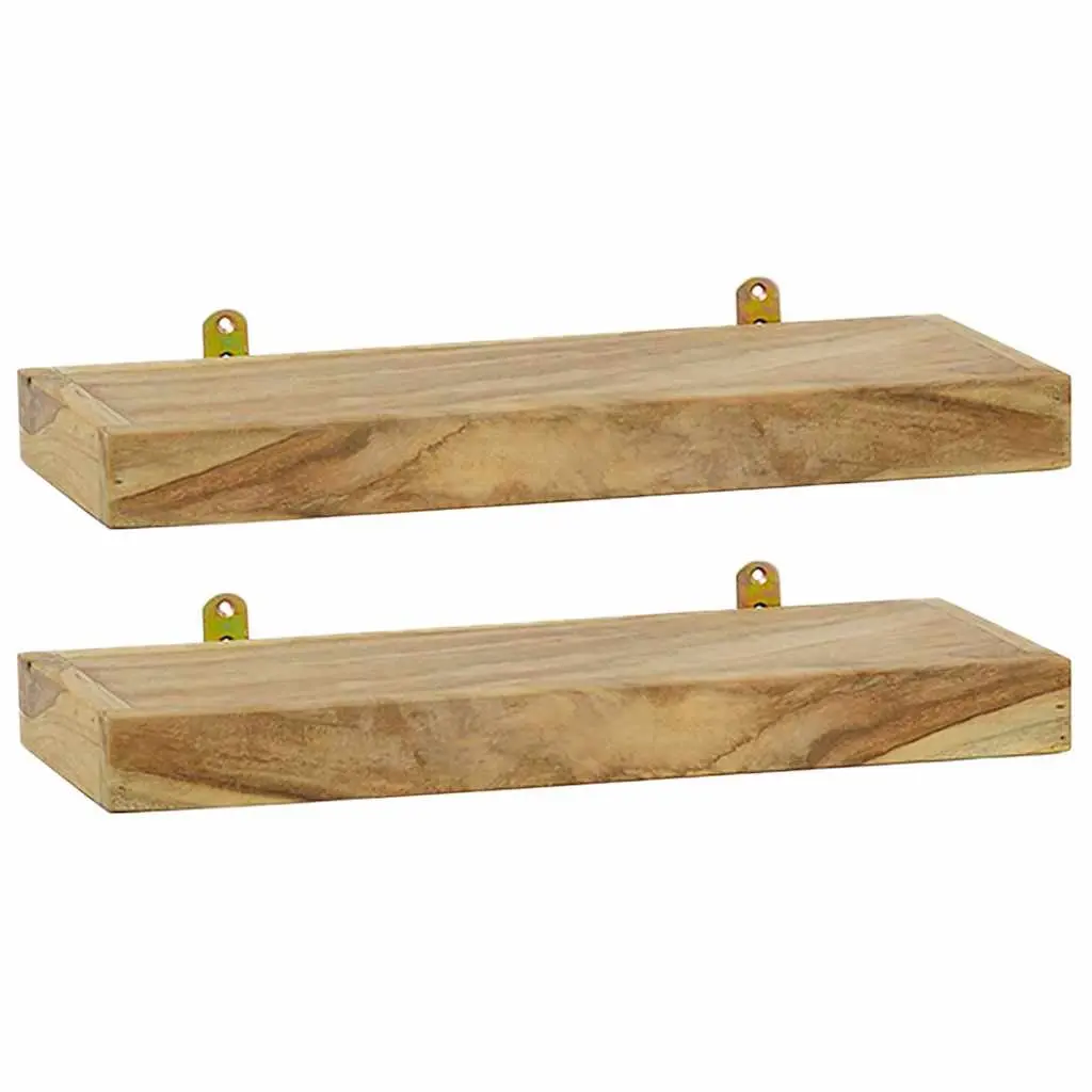 Wall Shelves 2 pcs 40x15x4 cm Solid Wood Teak 340754 - Furniture