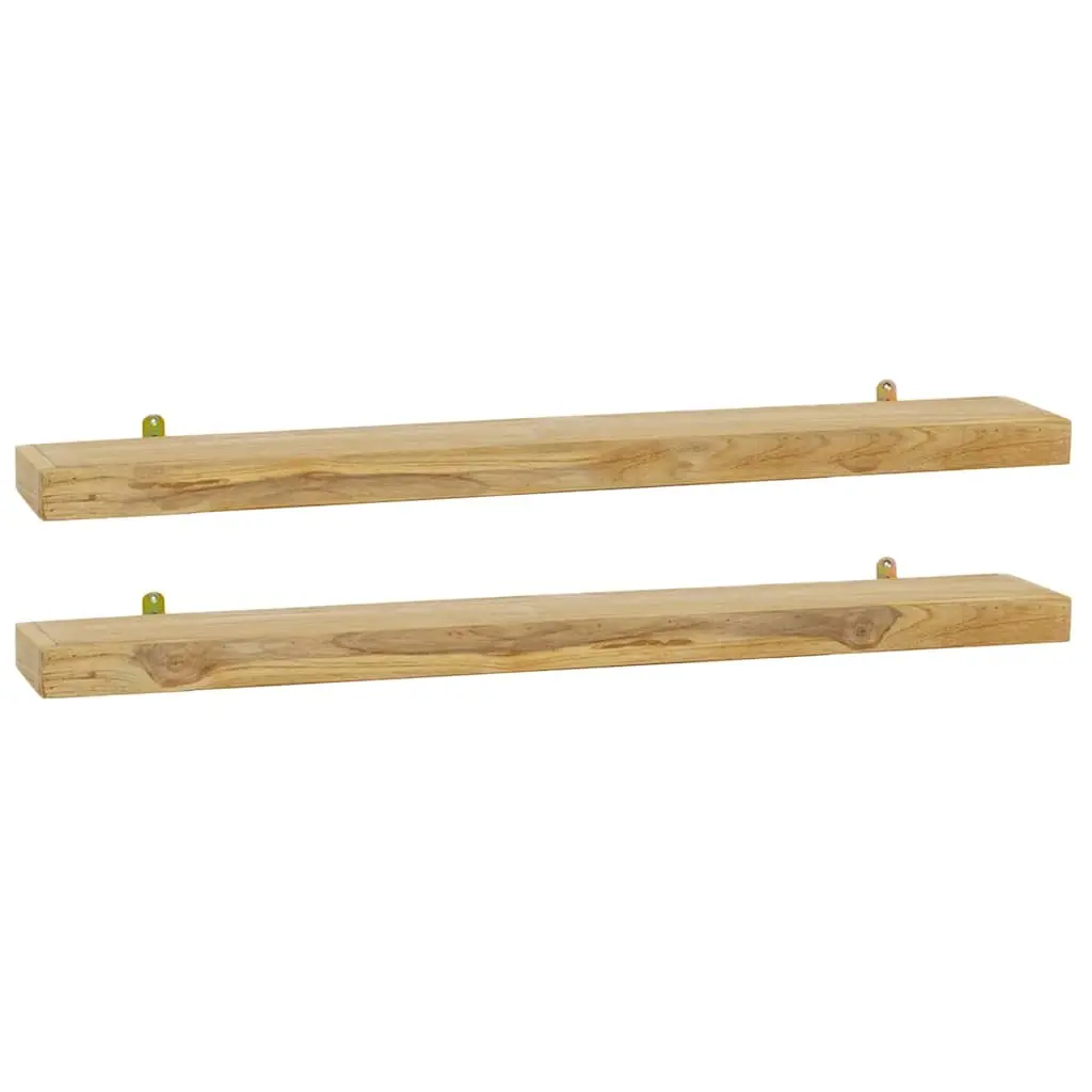 Wall Shelves 2 pcs 90x15x4 cm Solid Wood Teak 340756 - Furniture
