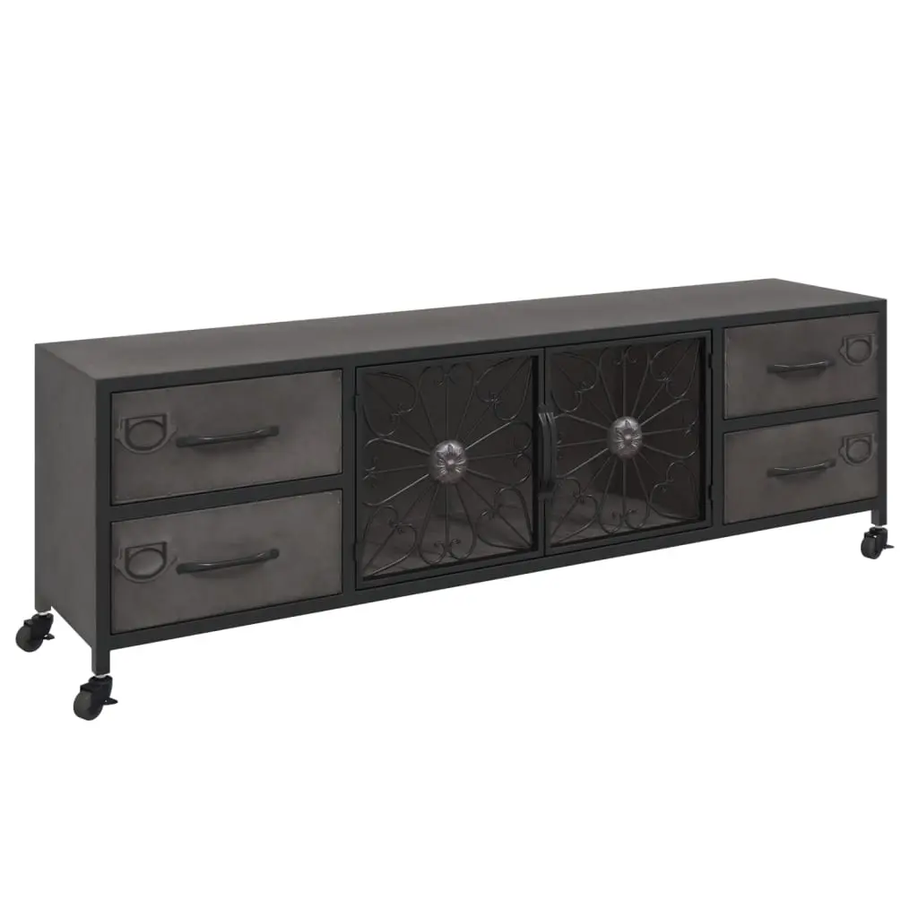 TV Cabinet Silver 110x30x40 cm Iron 340765 - Furniture