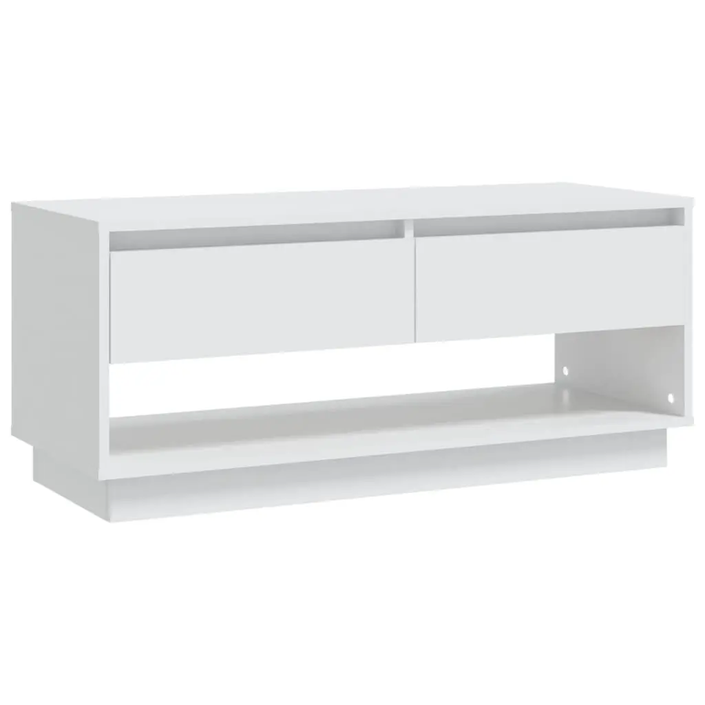 TV Cabinet White 102x41x44 cm Engineered Wood 809485 - Furniture