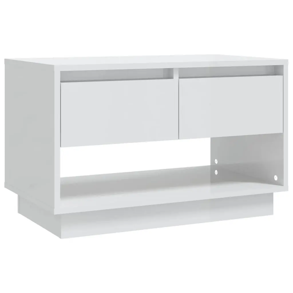 TV Cabinet High Gloss White 70x41x44 cm Engineered Wood 809500 - Furniture