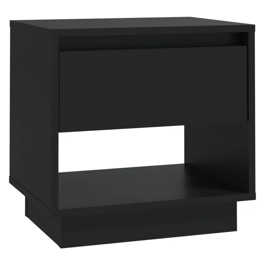 Bedside Cabinet Black 45x34x44 cm Engineered Wood 809514 - Furniture