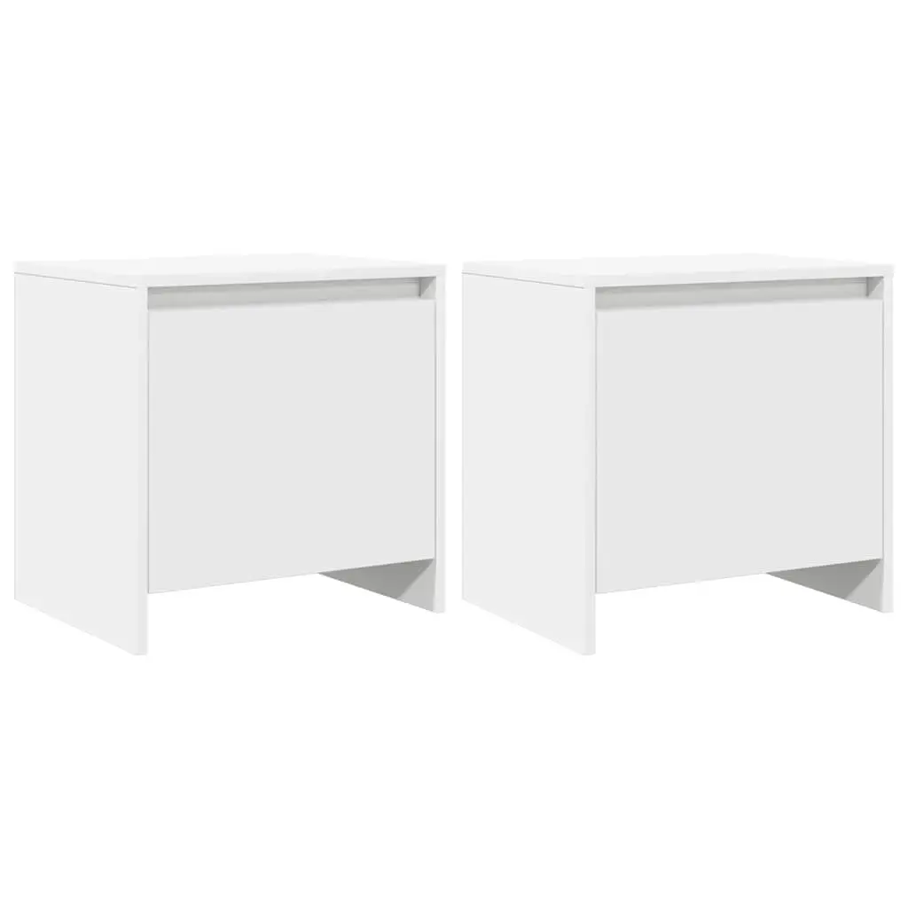 Bedside Cabinets 2 pcs White 45x34x44.5 cm Engineered Wood 809864 - Furniture